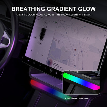 Model 3 Highland / New Model Y Under Screen Storage Box Center Console Organizer With Ambient Lighting