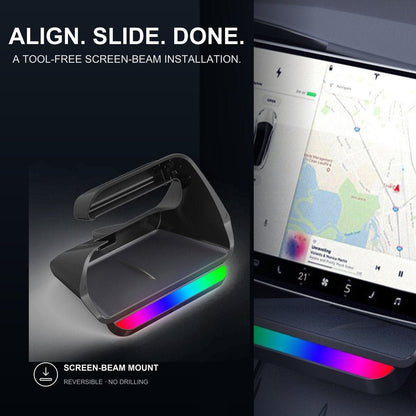 Model 3 Highland / New Model Y Under Screen Storage Box Center Console Organizer With Ambient Lighting
