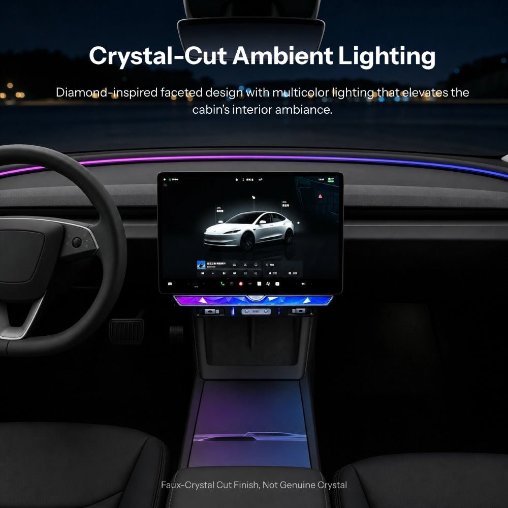 Model 3 Highland/Model Y Juniper Under Screen Crystal Dock  | 3-in-1 Ambient Light, Aromatherapy & USB Fast Charging