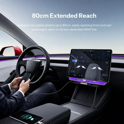 Model 3 Highland/Model Y Juniper Under Screen Crystal Dock  | 3-in-1 Ambient Light, Aromatherapy & USB Fast Charging