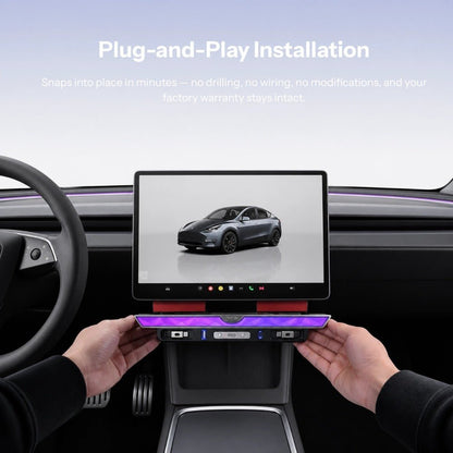 Model 3 Highland/Model Y Juniper Under Screen Crystal Dock  | 3-in-1 Ambient Light, Aromatherapy & USB Fast Charging