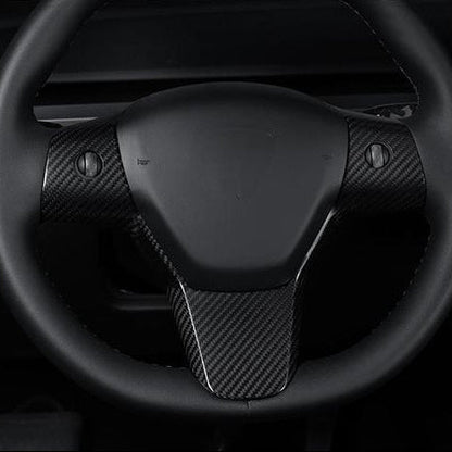 Model 3 / Y Steering Wheel Patch - Carbon Fiber Interior Mods