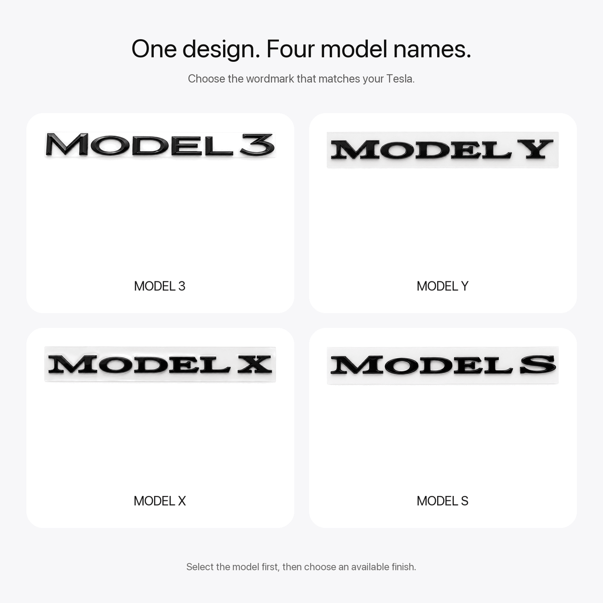 Model Name Tailgate Emblem for Tesla Model 3/Y/S/X