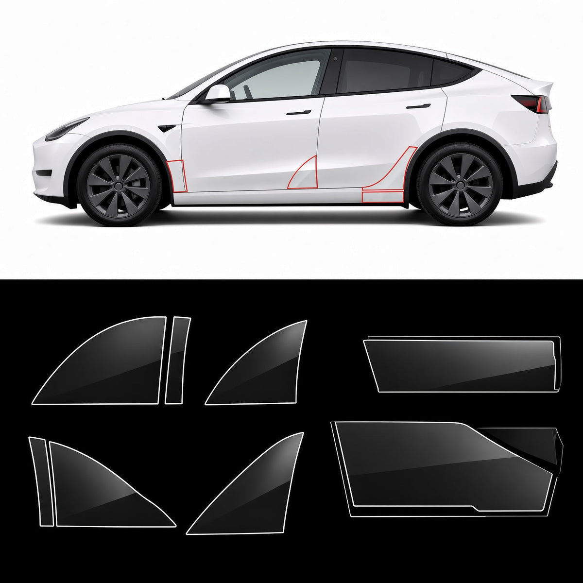 Paint Protection Film For Tesla Model Y Juniper / Model 3 Highland / Model YL (8 pieces)