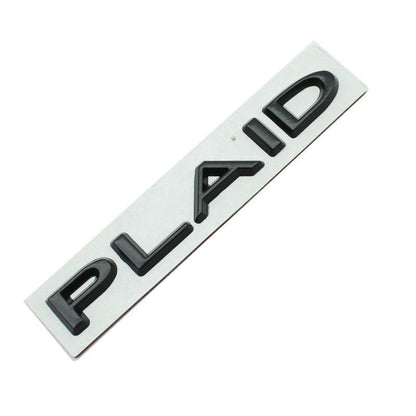 PLAID Letter Badge Emblem | Premium Alloy | 3M Adhesive | 4 Finishes Available