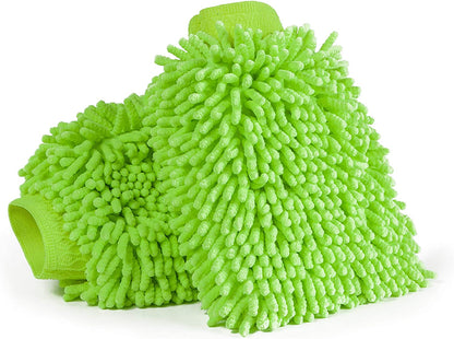 Premium Chenille Car Wash Gloves (2-Pack) | Scratch-Free | Super Absorbent | 3 Colors