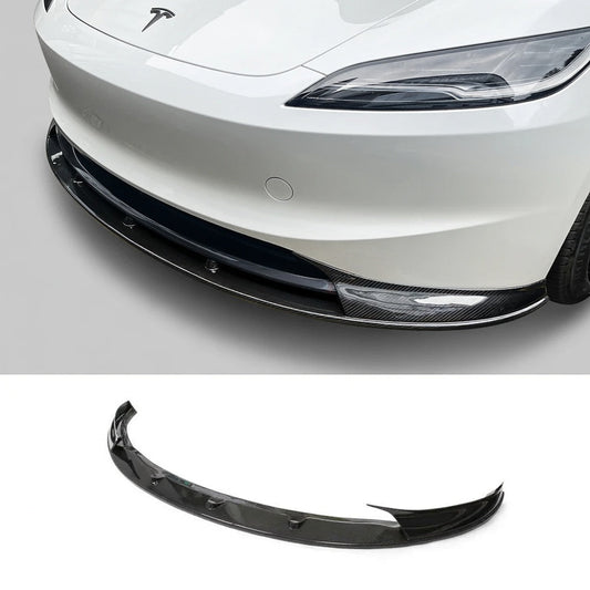 Real Carbon Fiber Aero Front Lip Spoiler for Model 3 Highland 2024+
