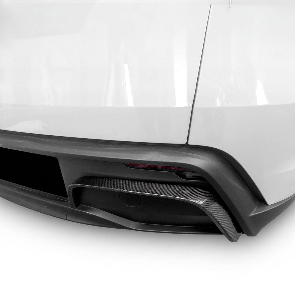 Real Carbon Fiber Rear Diffuser Bumper Trim for Model Y Juniper