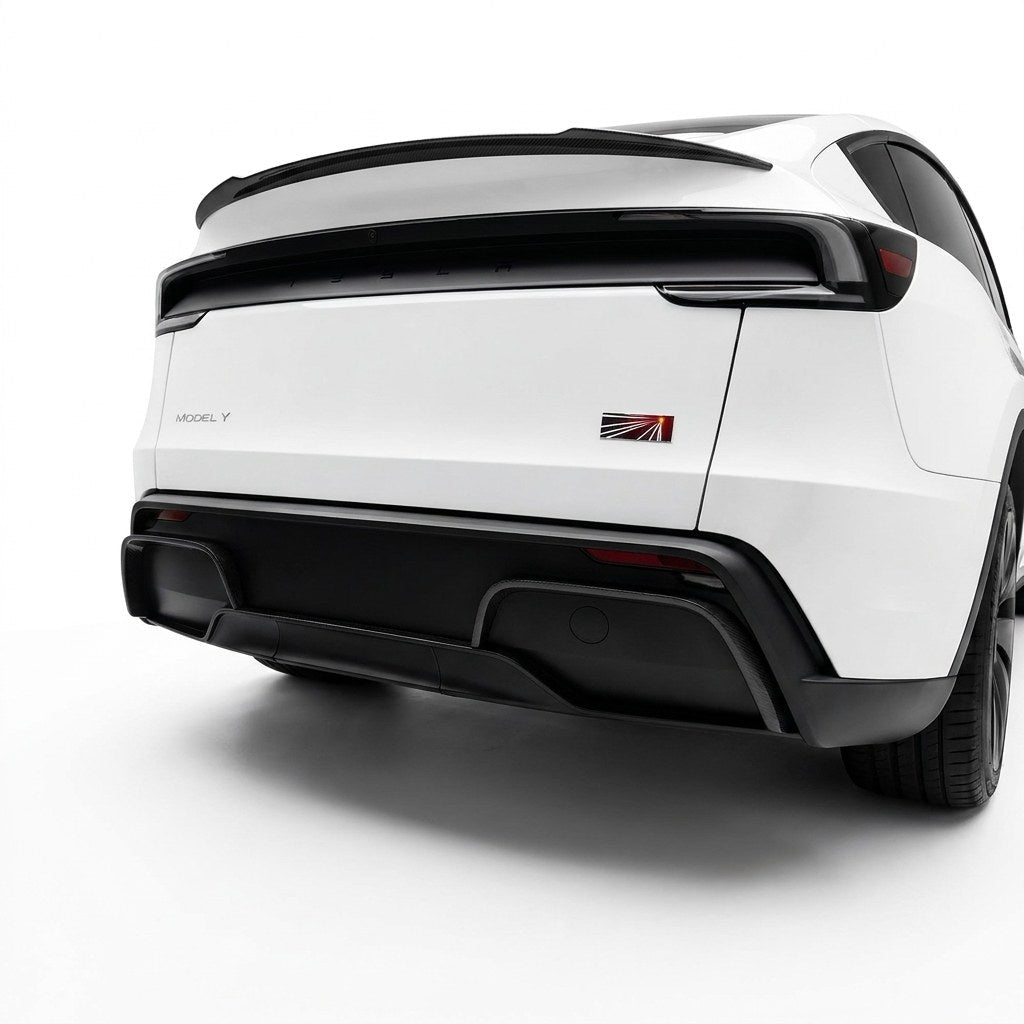Real Carbon Fiber Rear Diffuser Bumper Trim for Model Y Juniper