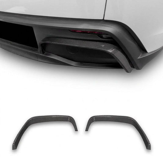 Real Carbon Fiber Rear Diffuser Bumper Trim for Model Y Juniper