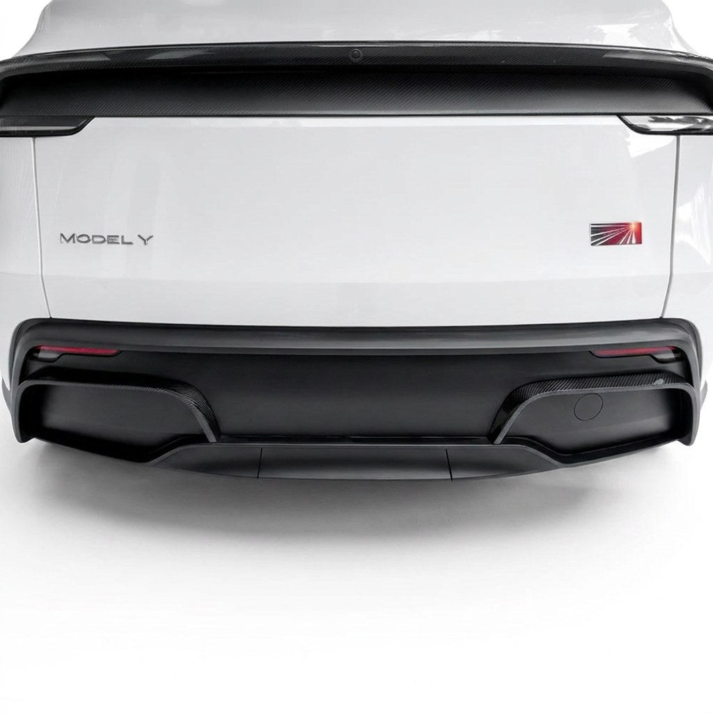 Real Carbon Fiber Rear Diffuser Bumper Trim for Model Y Juniper