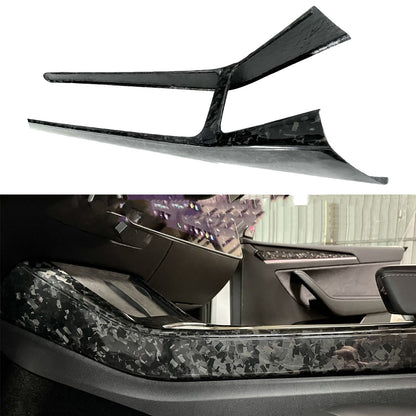Real Dry Carbon Fiber Center Console Trim Panel for Model Y 2021-2025.03