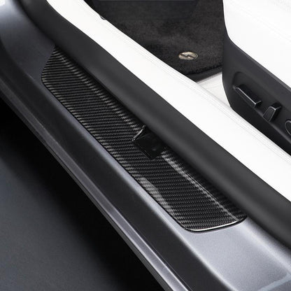 Real Dry Carbon Fiber Door Sill Strip Cover for Model 3 / Y