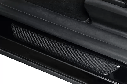 Real Dry Carbon Fiber Door Sill Strip Cover for Model 3 / Y