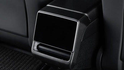 Real Dry Carbon Fiber Rear Screen Trim Frame Overlay for Model 3 Highland
