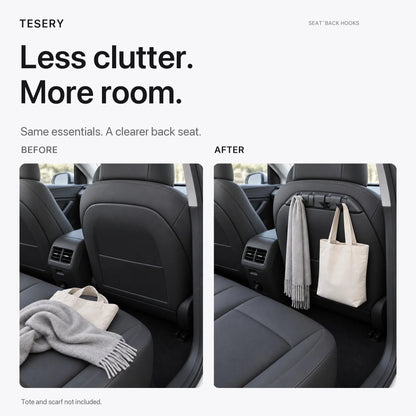 Rear Seat Back Hooks & Organizer for Tesla Model 3/Y | TESERY