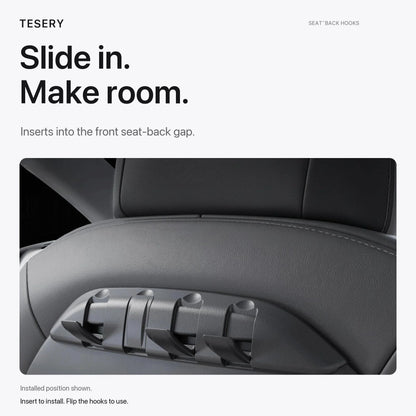Rear Seat Back Hooks & Organizer for Tesla Model 3/Y | TESERY