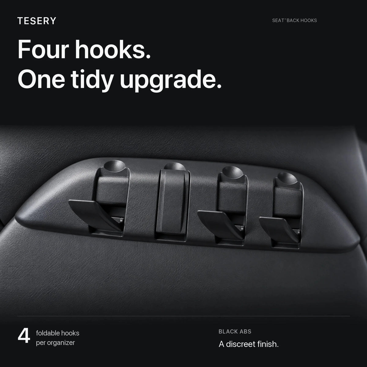 Rear Seat Back Hooks & Organizer for Tesla Model 3/Y | TESERY