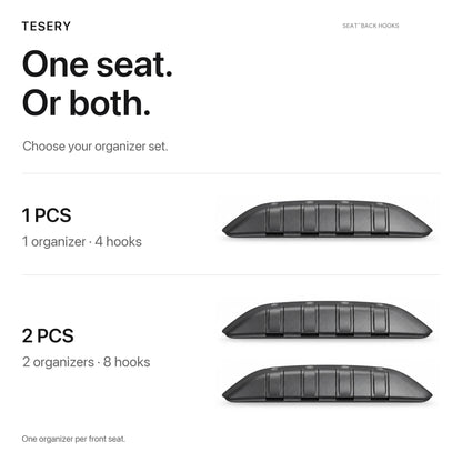 Rear Seat Back Hooks & Organizer for Tesla Model 3/Y | TESERY