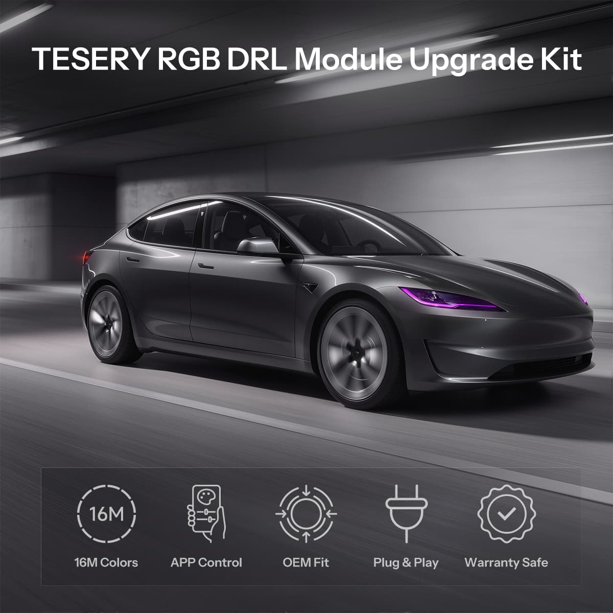 RGB DRL Module Upgrade Kit for Model 3 Highland丨OEM Ambient Sync