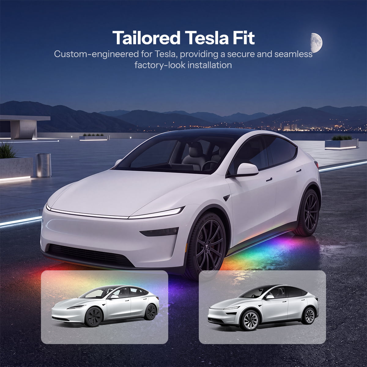 RGB Underglow LED Chassis Ambient Lighting Kit for Model Y Juniper/ YL / Model 3 Highland