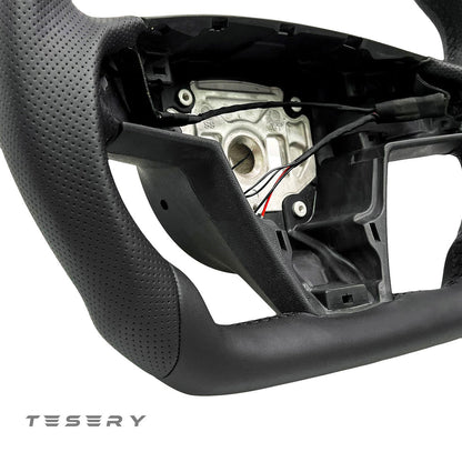 TESERY Touch Horn Round Steering Wheel Replacement for Tesla Model S / X 2021-2023