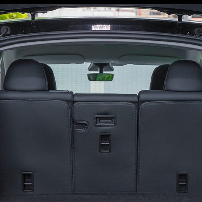 Leather Seat Back Protector with Storage for Model Y | Waterproof | Anti-Kick