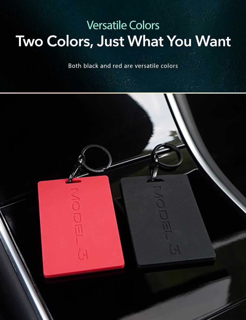 Silicone Key Card Holder for Model 3/Y | 2 Colors | Anti-Slip | Waterproof | Keychain Design