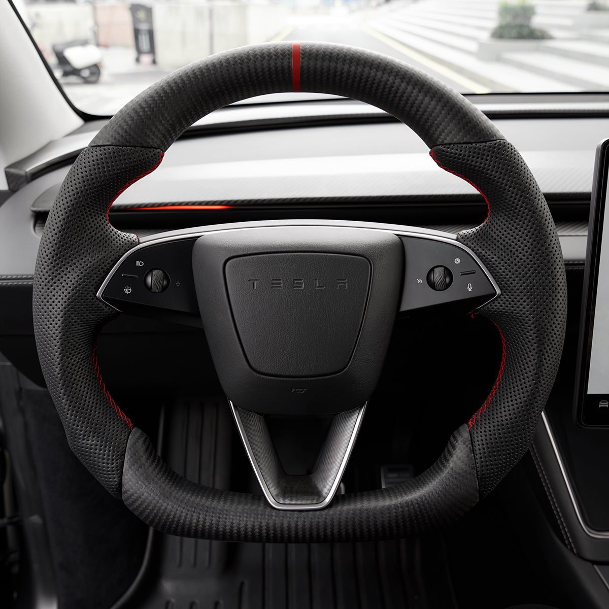 Sport Carbon Fiber Steering Wheel for Model 3 Highland / Model Y Juniper