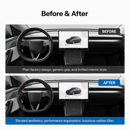 Sport Carbon Fiber Steering Wheel for Model 3 Highland / Model Y Juniper