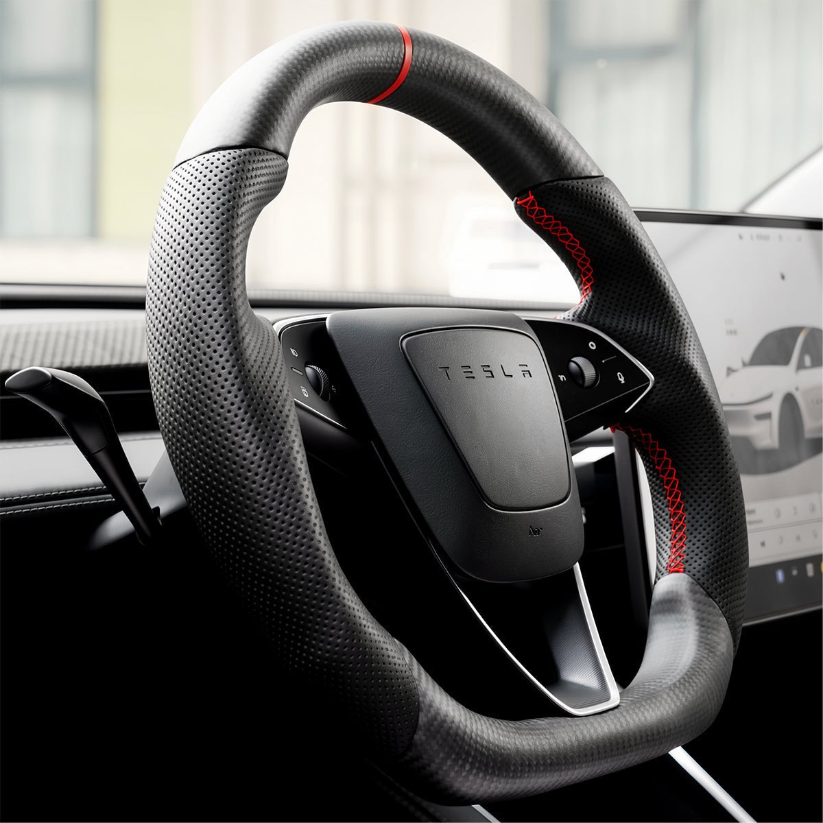 Sport Carbon Fiber Steering Wheel for Model 3 Highland / Model Y Juniper