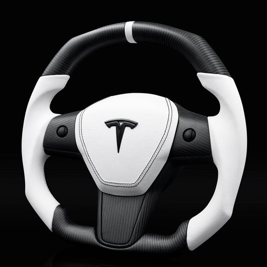 Square Carbon Fiber Steering Wheel for Tesla Model 3 / Y 【Style 42】