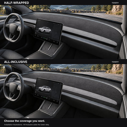 Suede-Fabric Dashboard Mat for Tesla Model 3 Highland, Model Y Juniper & YL