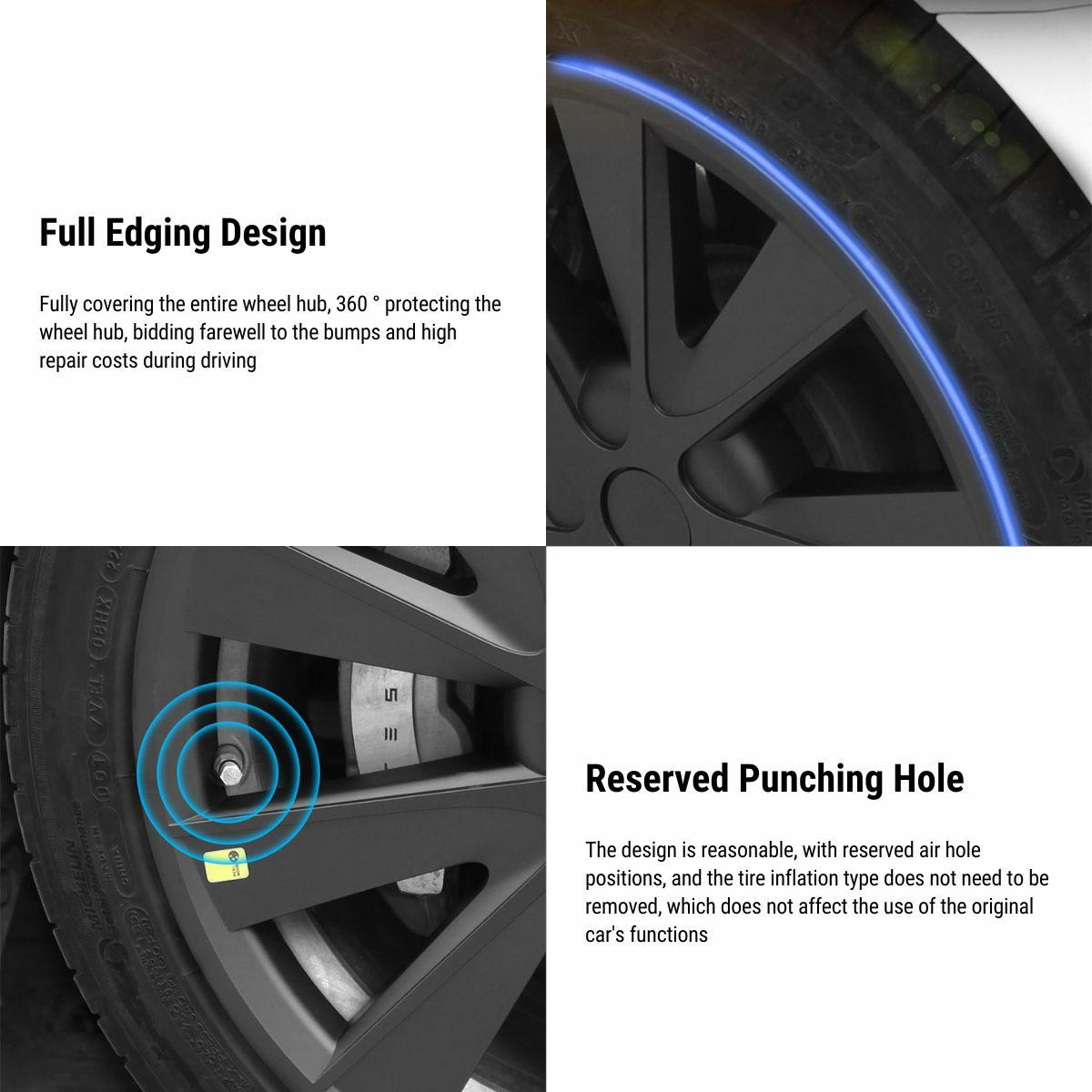 TESERY 18″ Hub Caps For Model 3 (4PCS)