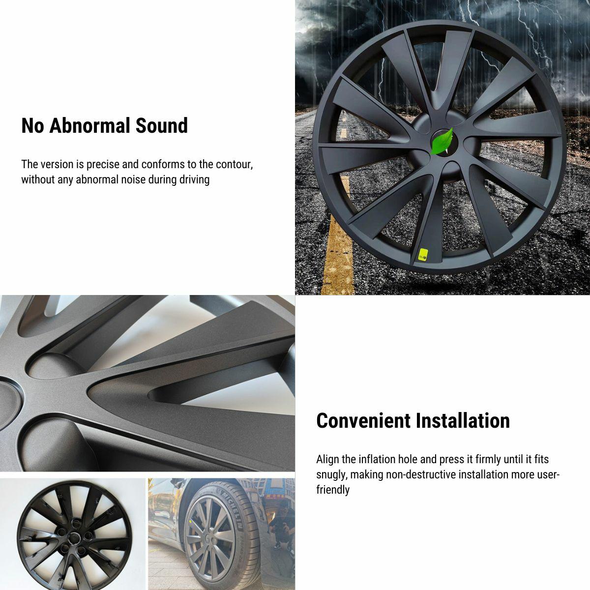 TESERY 18″ Hub Caps For Model 3 (4PCS)