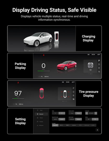 TESERY 8.9'' Dashboard Display with Ambient Lighting for Model 3 Highland / Model Y Juniper
