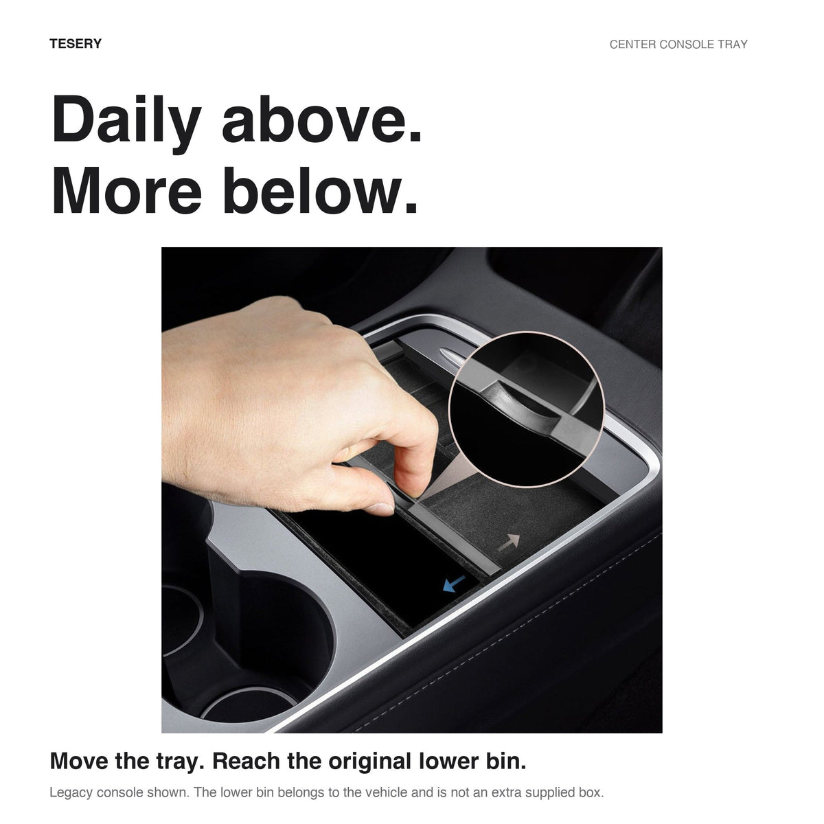 TESERY Center Console Tray for Model 3 & Model Y & Model YL