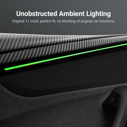 TESERY Dry Carbon Fiber Full Upper Oversized Extended Door Panel Overlays for Model Y Juniper
