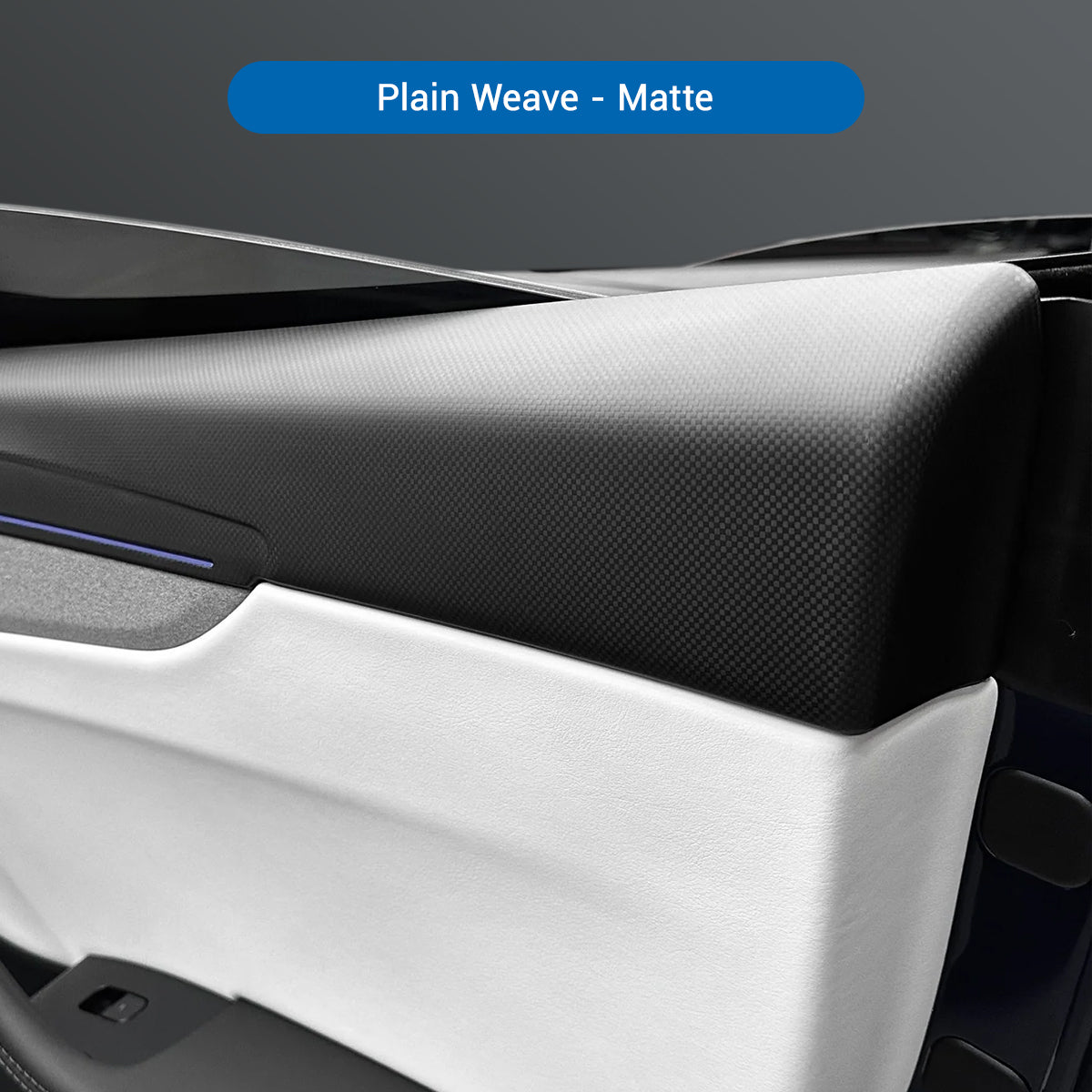 TESERY Dry Carbon Fiber Full Upper Oversized Extended Door Panel Overlays for Model Y Juniper