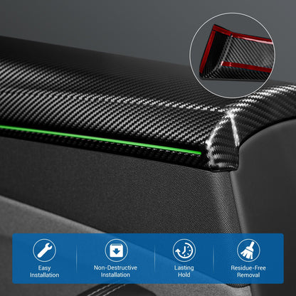 TESERY Dry Carbon Fiber Full Upper Oversized Extended Door Panel Overlays for Model Y Juniper