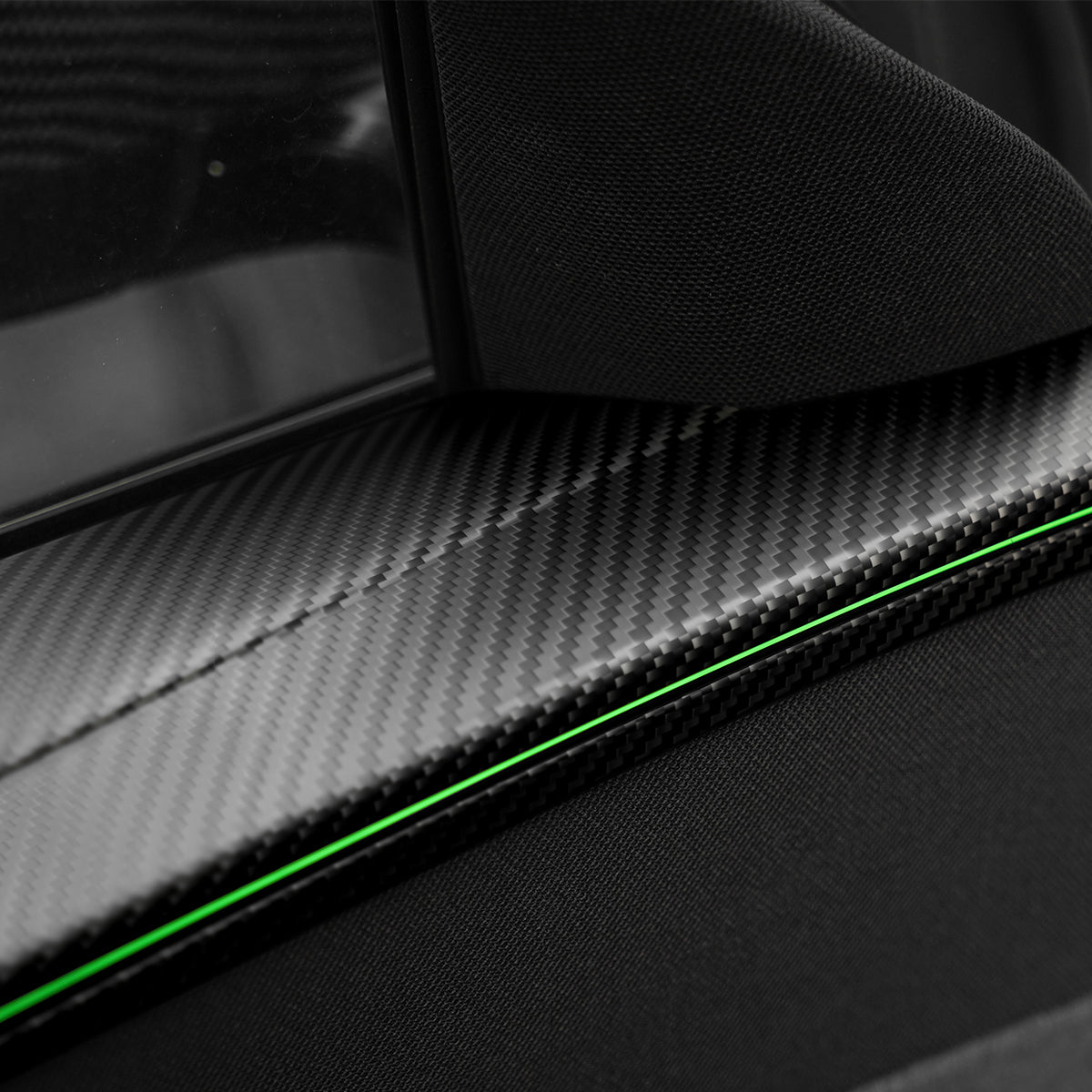 TESERY Dry Carbon Fiber Full Upper Oversized Extended Door Panel Overlays for Model Y Juniper