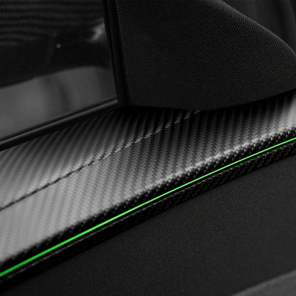TESERY Dry Carbon Fiber Full Upper Oversized Extended Door Panel Overlays for Model Y Juniper