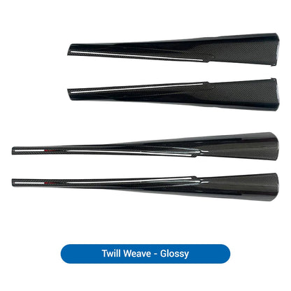 TESERY Dry Carbon Fiber Full Upper Oversized Extended Door Panel Overlays for Model Y Juniper