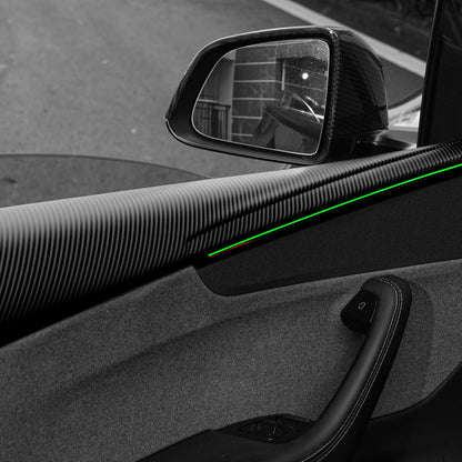 TESERY Dry Carbon Fiber Full Upper Oversized Extended Door Panel Overlays for Model Y Juniper