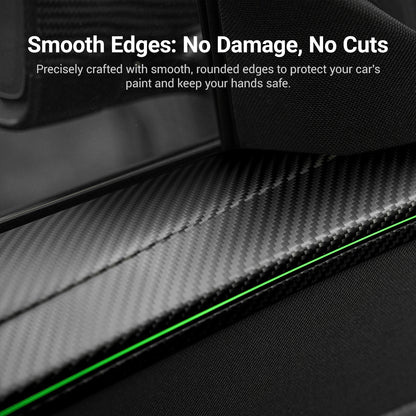 TESERY Dry Carbon Fiber Full Upper Oversized Extended Door Panel Overlays for Model Y Juniper