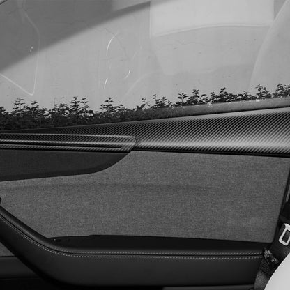 TESERY Dry Carbon Fiber Full Upper Oversized Extended Door Panel Overlays for Model Y Juniper