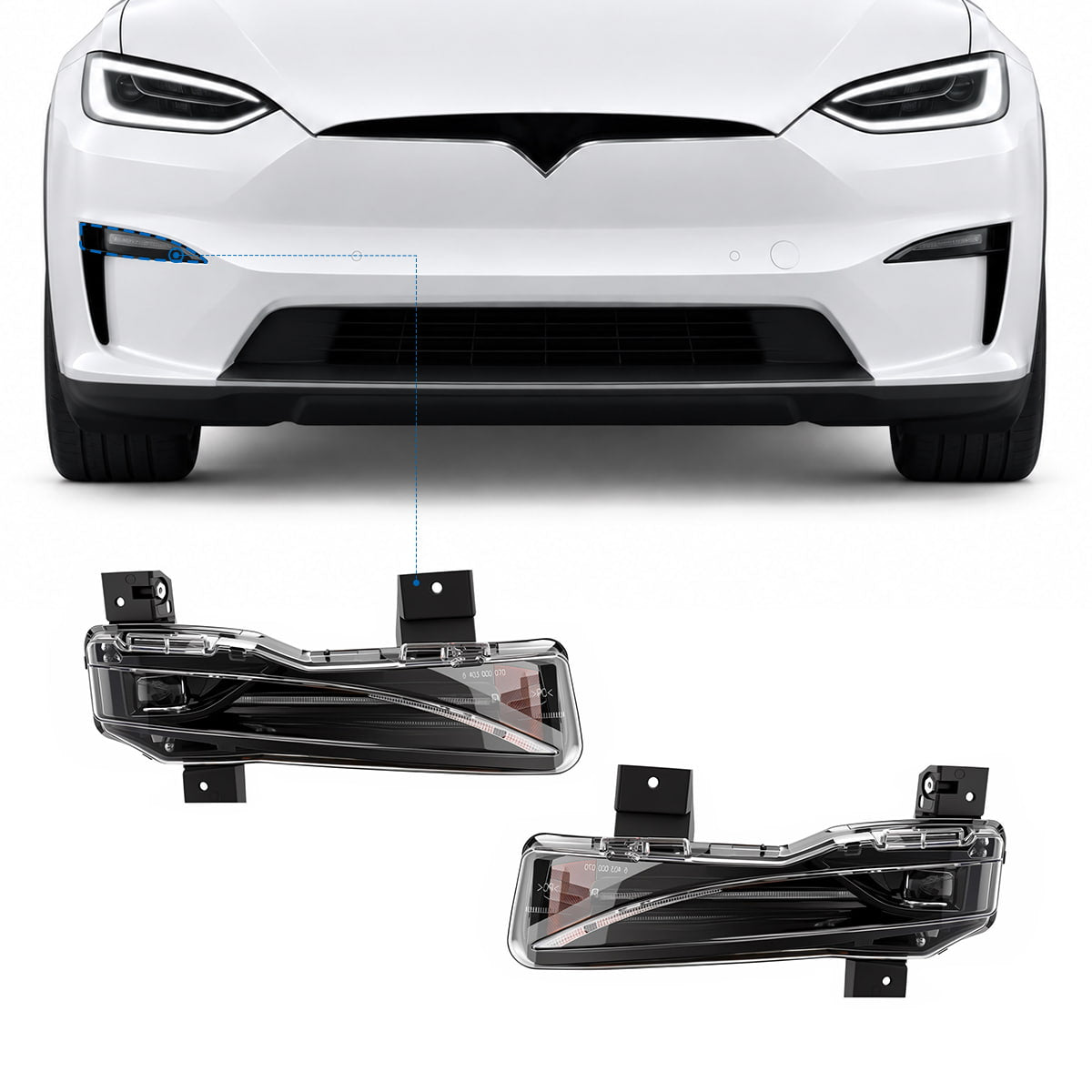 TESERY LED Fog Light Replacement for Model X (22-26)
