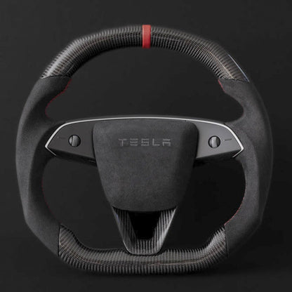 TESERY Alcantara Carbon Fiber Steering Wheel for Model 3 Highland / Model Y Juniper