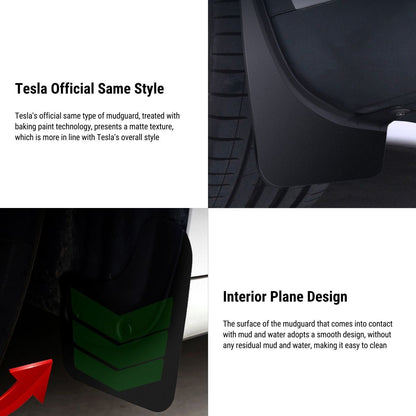 TESERY Upgraded OEM Mud Flaps Splash Guards for Model 3 / Model Y