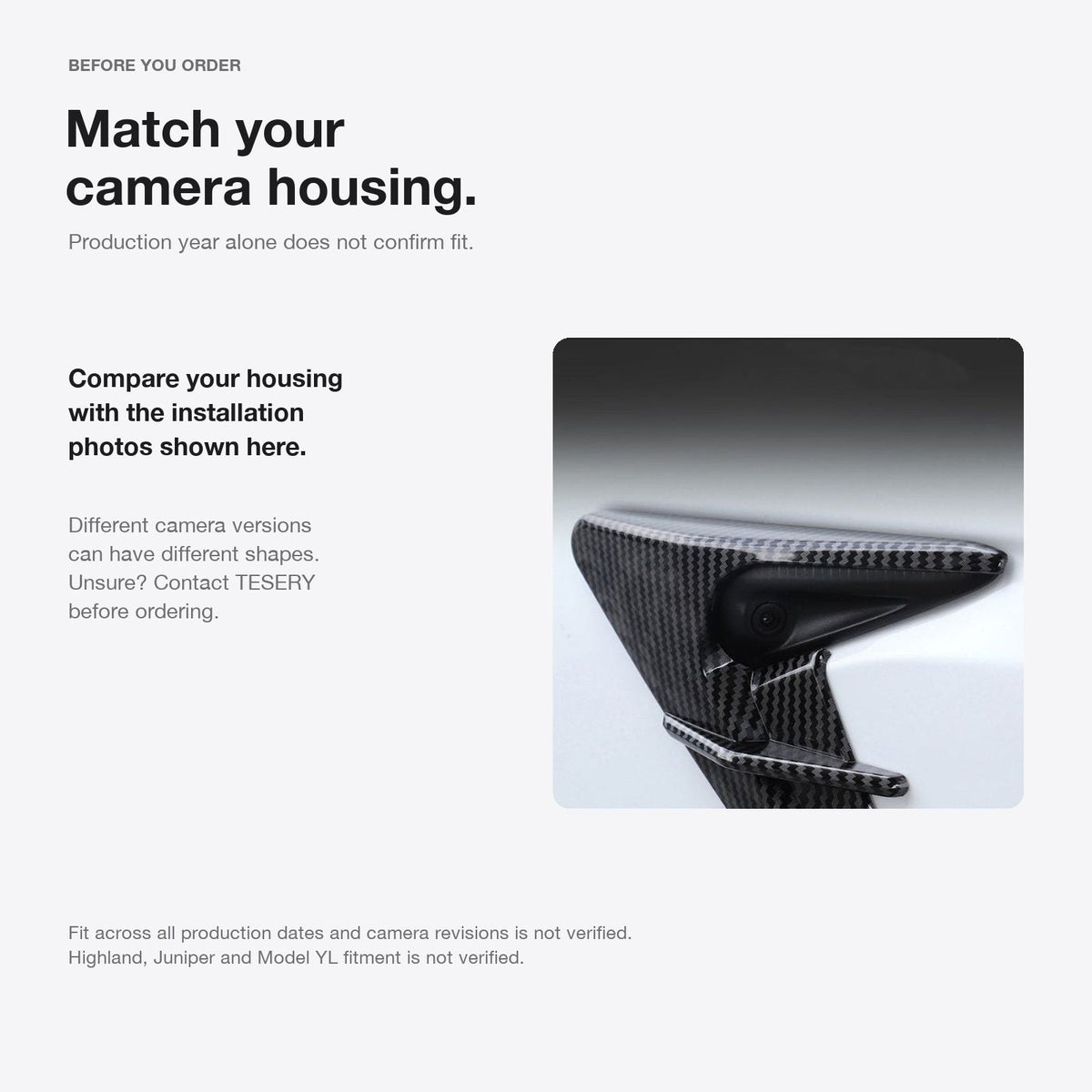 TESERY Thunder HW3.0 Side Camera Cover for Model 3/Y | 5 Colors